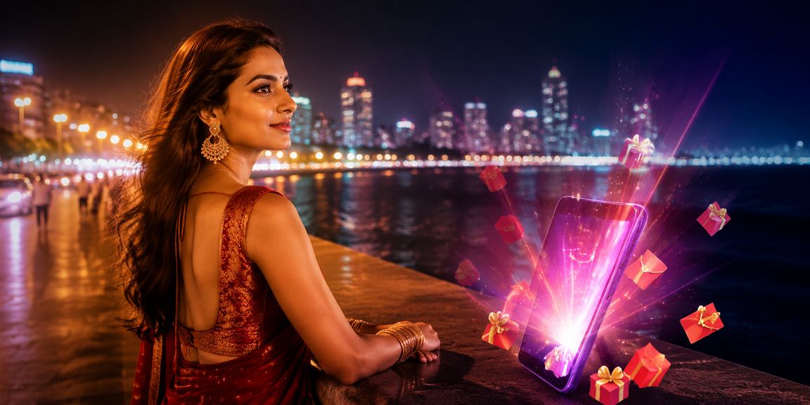 Exciting Indian marine drive cricket betting scene with red envelopes